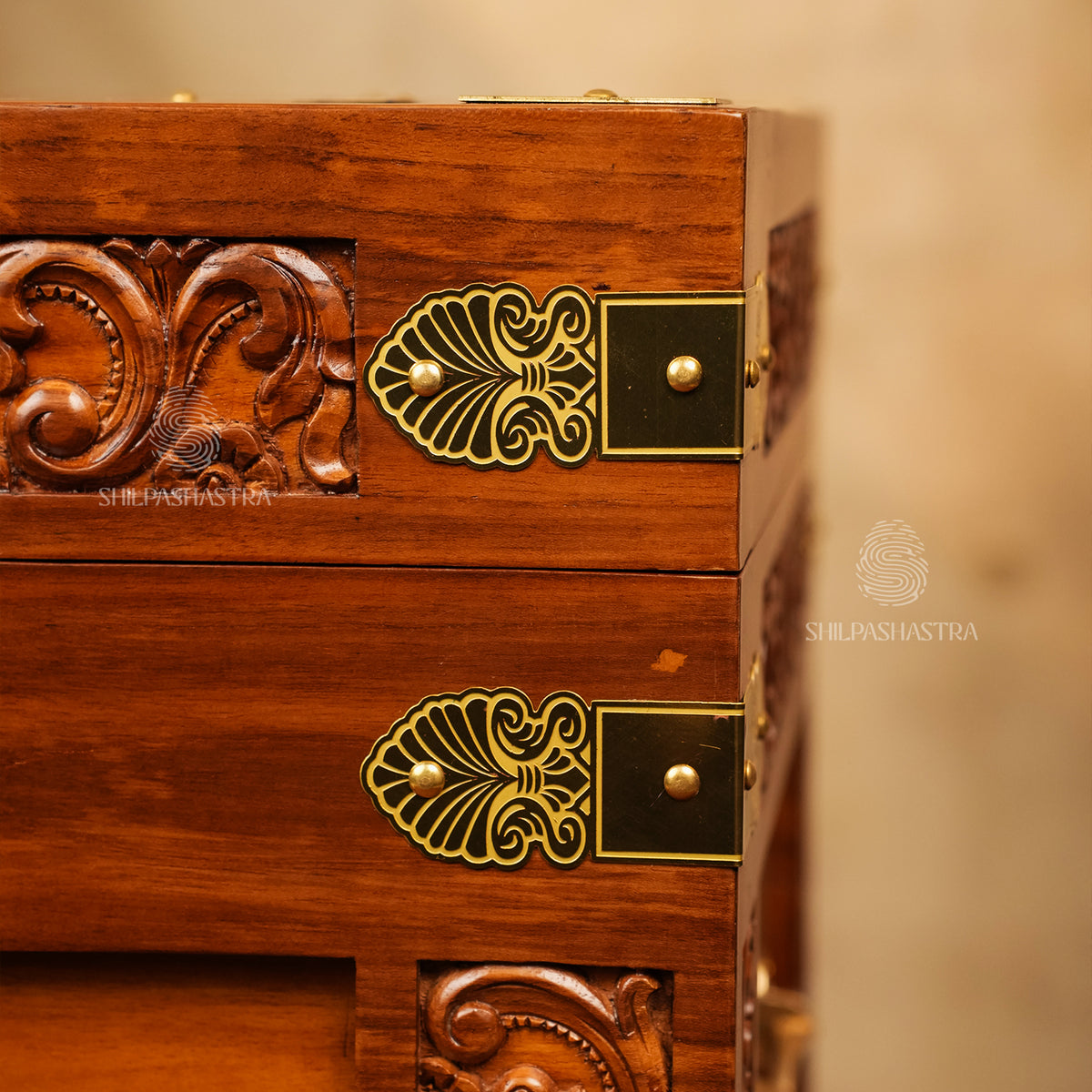 Handcrafted Teak Wood Golu Padi Box | Shilpashastra