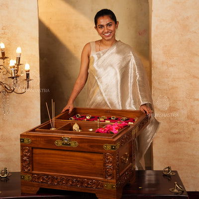 Handcrafted Teak Wood Golu Padi Box | Shilpashastra