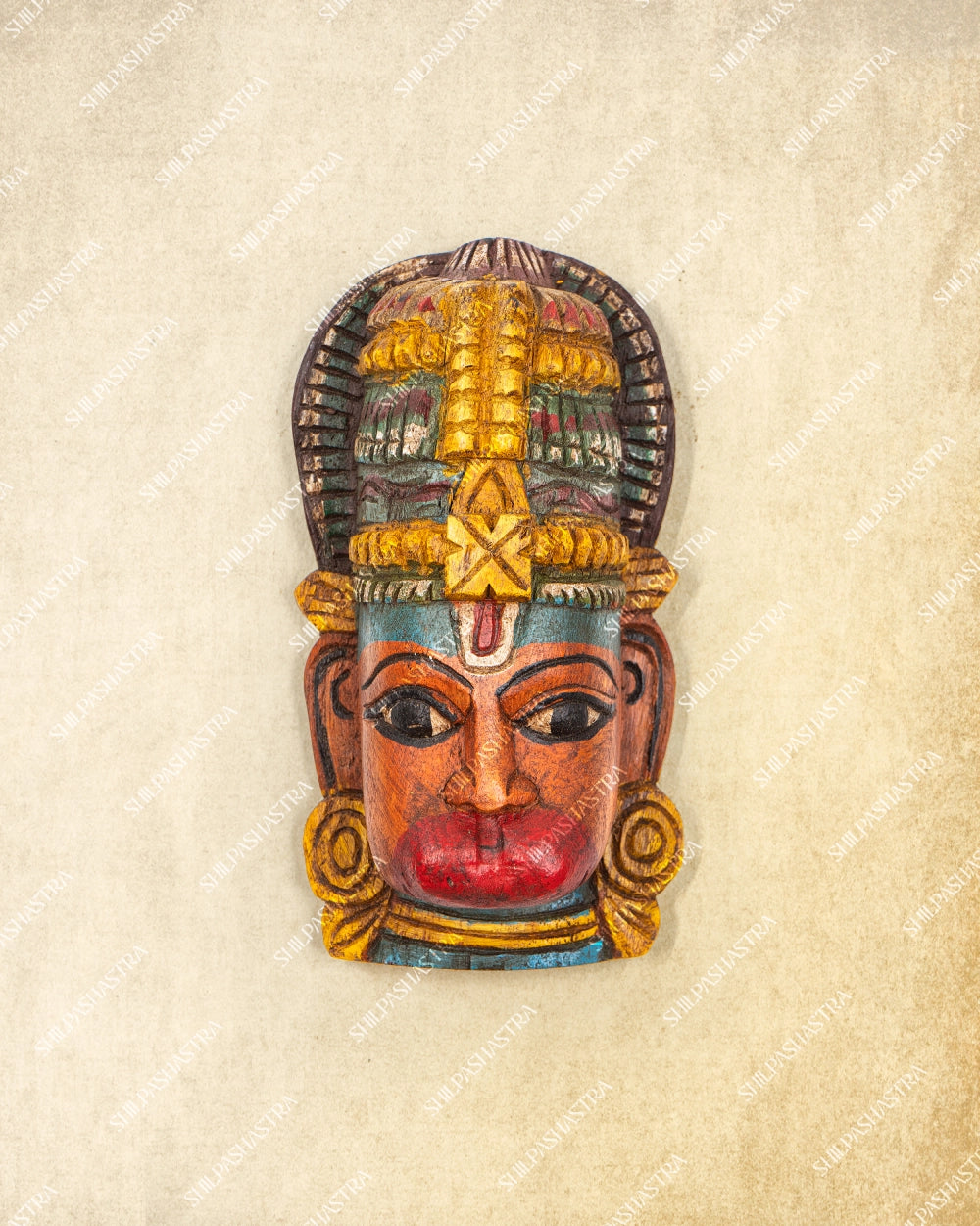 Hanuman Hand Carved Wooden Wall Mask