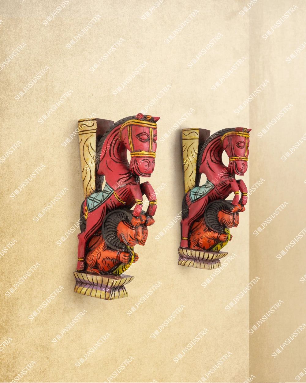 Horse - Yazhi Handcrafted Wooden Ornamental Brackets – Medium