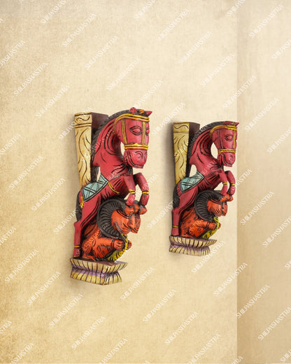 Horse - Yazhi Handcrafted Wooden Ornamental Brackets – Medium
