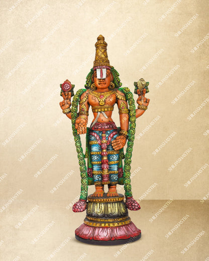 Kalyana Srinivasa Perumal Handcrafted Wooden Idol