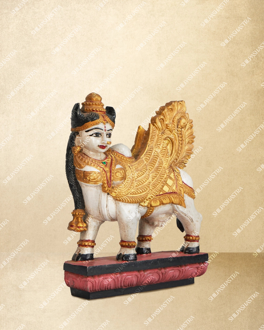 Kamadhenu Handcrafted Wooden Idol