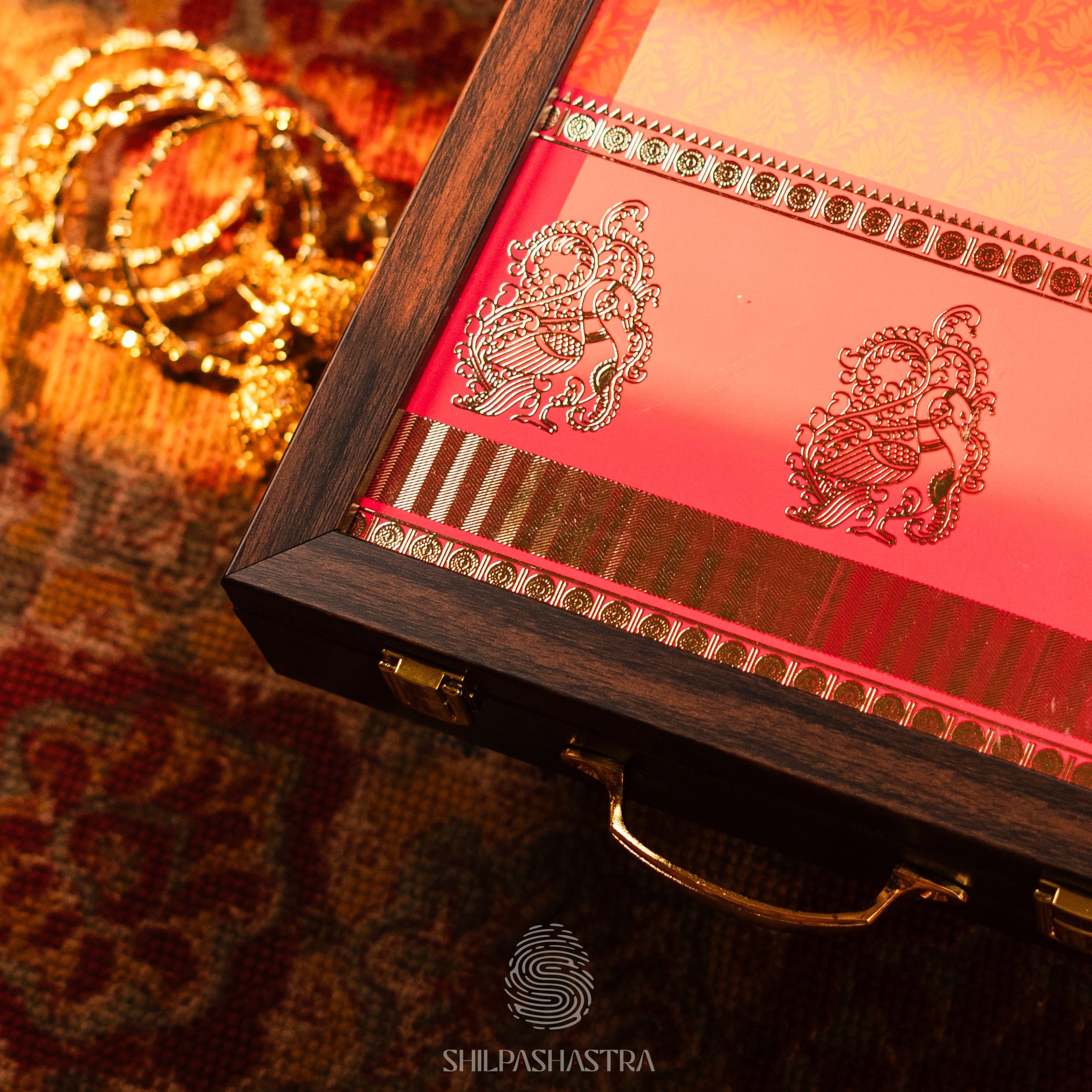 Saree Box - Orange with Pink Border