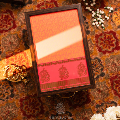 Saree Box - Orange with Pink Border