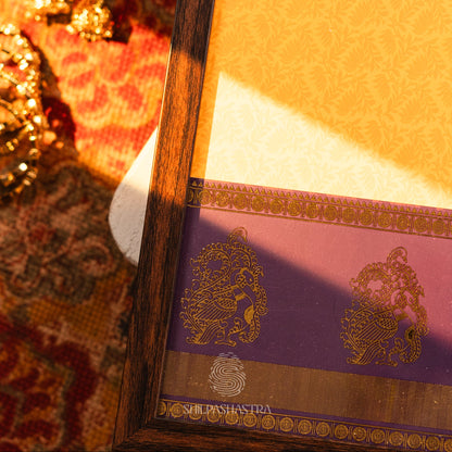 Saree Box - Yellow with Purple Border