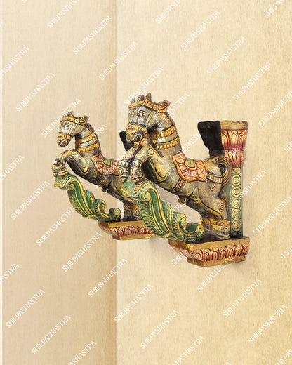 Horse Hand Carved Wooden Ornamental Brackets - Medium