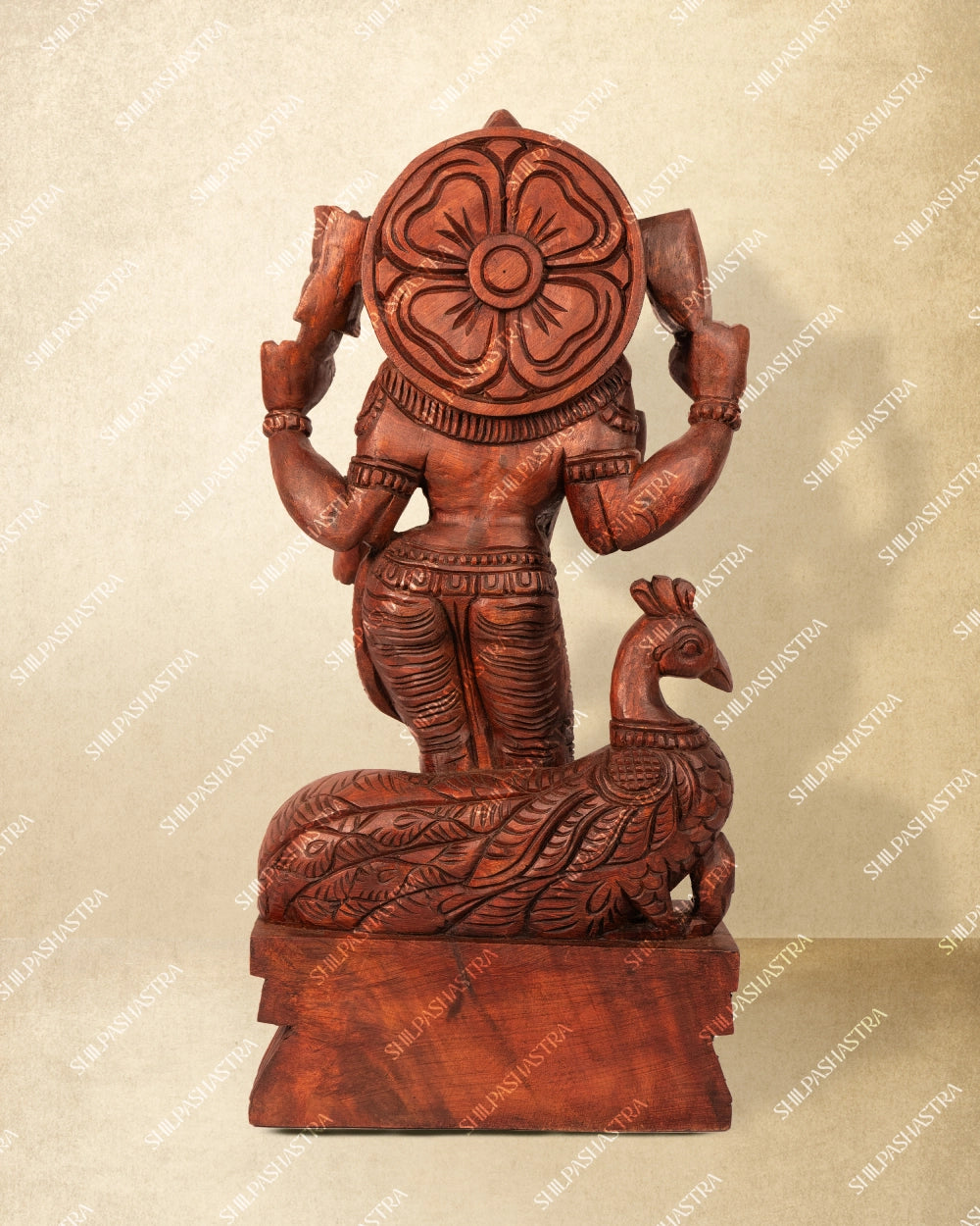 Vaagai Wood Murugan Handcrafted Wooden Idol