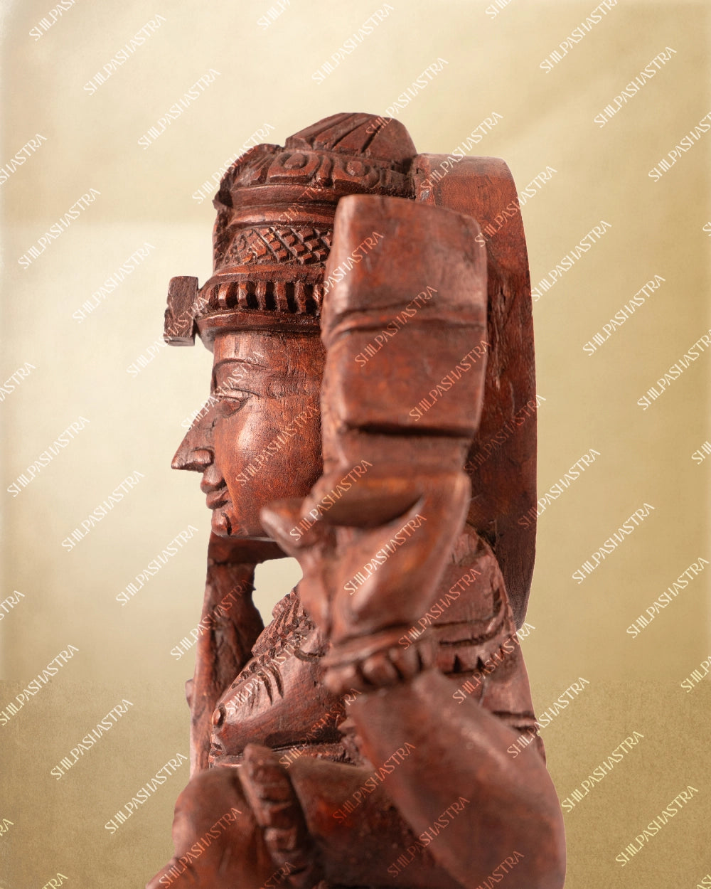Vaagai Wood Murugan Handcrafted Wooden Idol