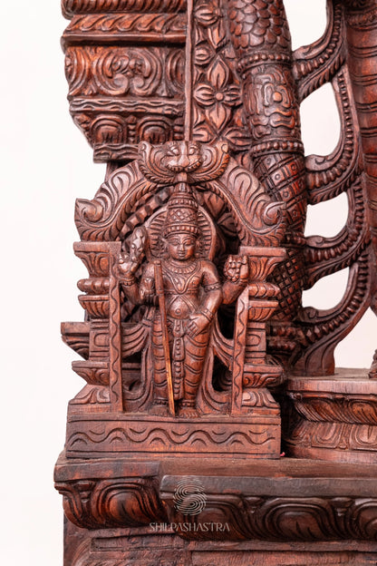 Thiruchendur Murugan | 4-Feet Handcrafted Wooden Idol | Shilpashastra