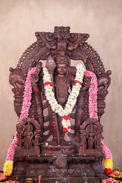 Thiruchendur Murugan | 4-Feet Handcrafted Wooden Idol | Shilpashastra