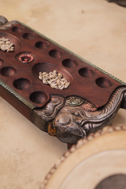 Handcrafted Pallanguli Board – Elephant Motif