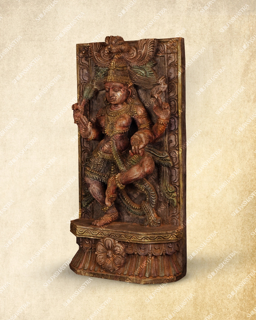 Handcrafted Rustic Colored Dancing Shivan