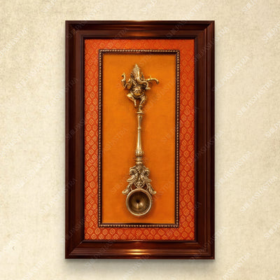 Uthrani Spoon Ganesha Wall Frame – Sacred Hindu Pooja Room Wall Decor (14 × 8 Inches)