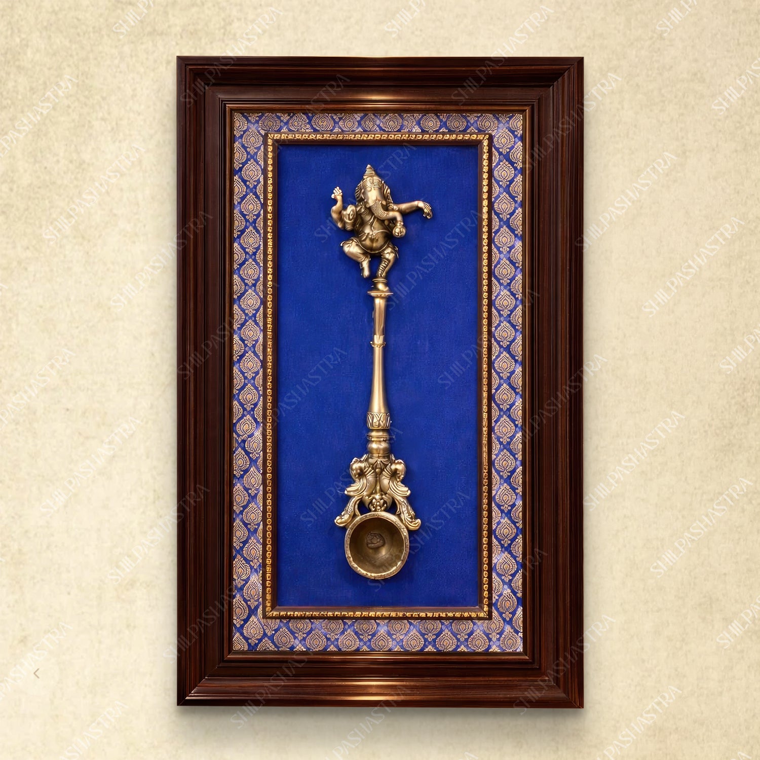 Uthrani Spoon Ganesha Wall Frame – Sacred Hindu Pooja Room Wall Decor (14 × 8 Inches)