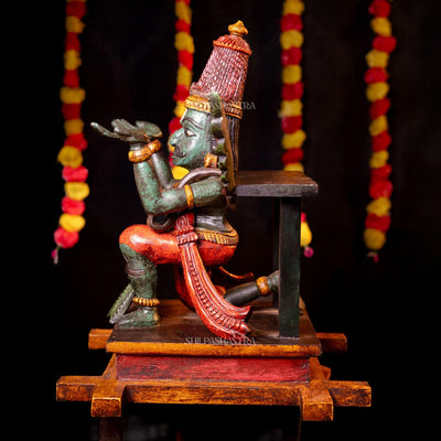 Garuda Vahanam Handcrafted Wooden Idol – Traditional South Indian Art