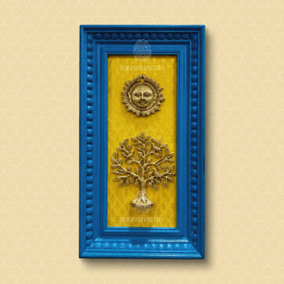 Teakwood Brass Idol Vintage Frame – Traditional Wall Decor (14x6 Inch)