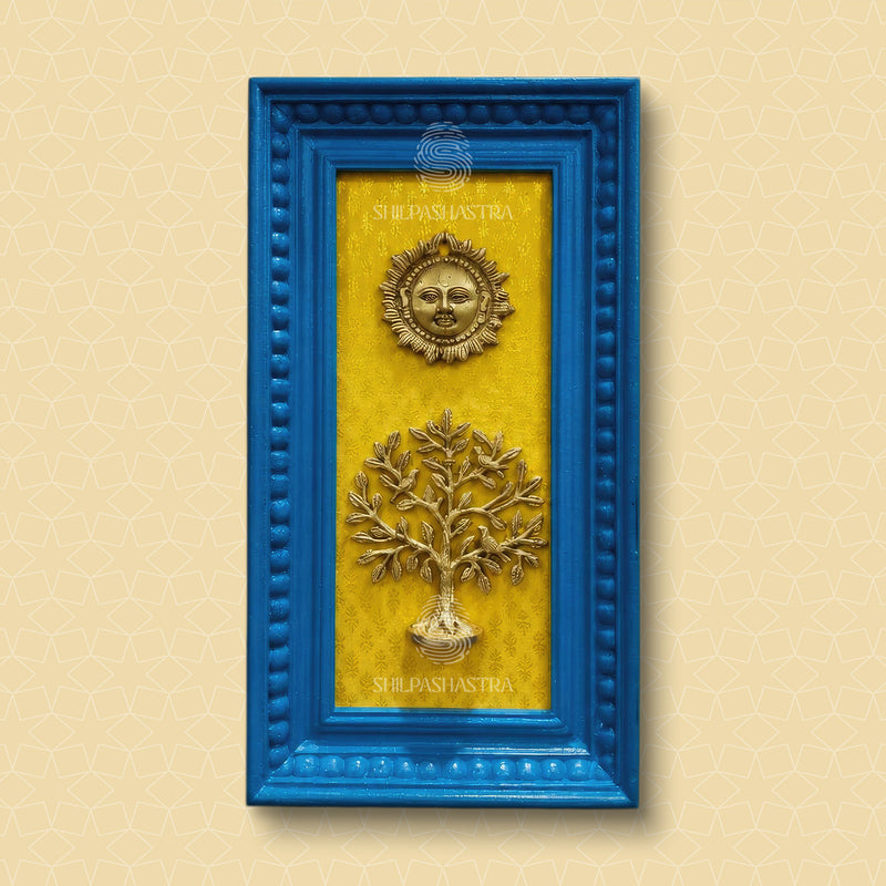 Teakwood Brass Idol Vintage Frame – Traditional Wall Decor (14x6 Inch)