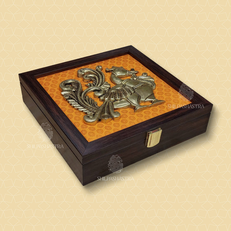 Premium Brass Annam Jewel Box – 8x8 Inch Traditional Jewellery & Gift Box