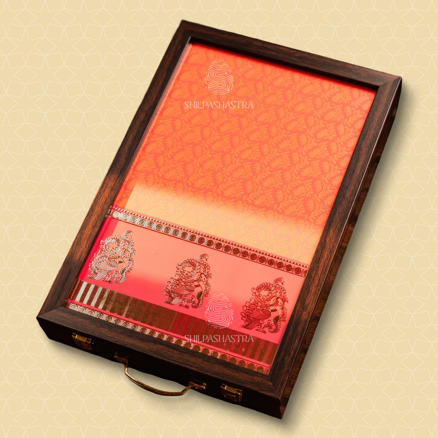 Saree Box - Orange with Pink Border