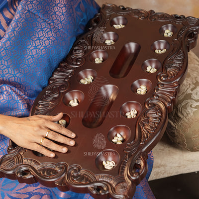 Raja Pallanguzhi – Handcrafted Premium Mahogany Traditional Game Board