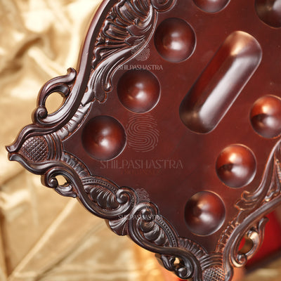 Raja Pallanguzhi – Handcrafted Premium Mahogany Traditional Game Board