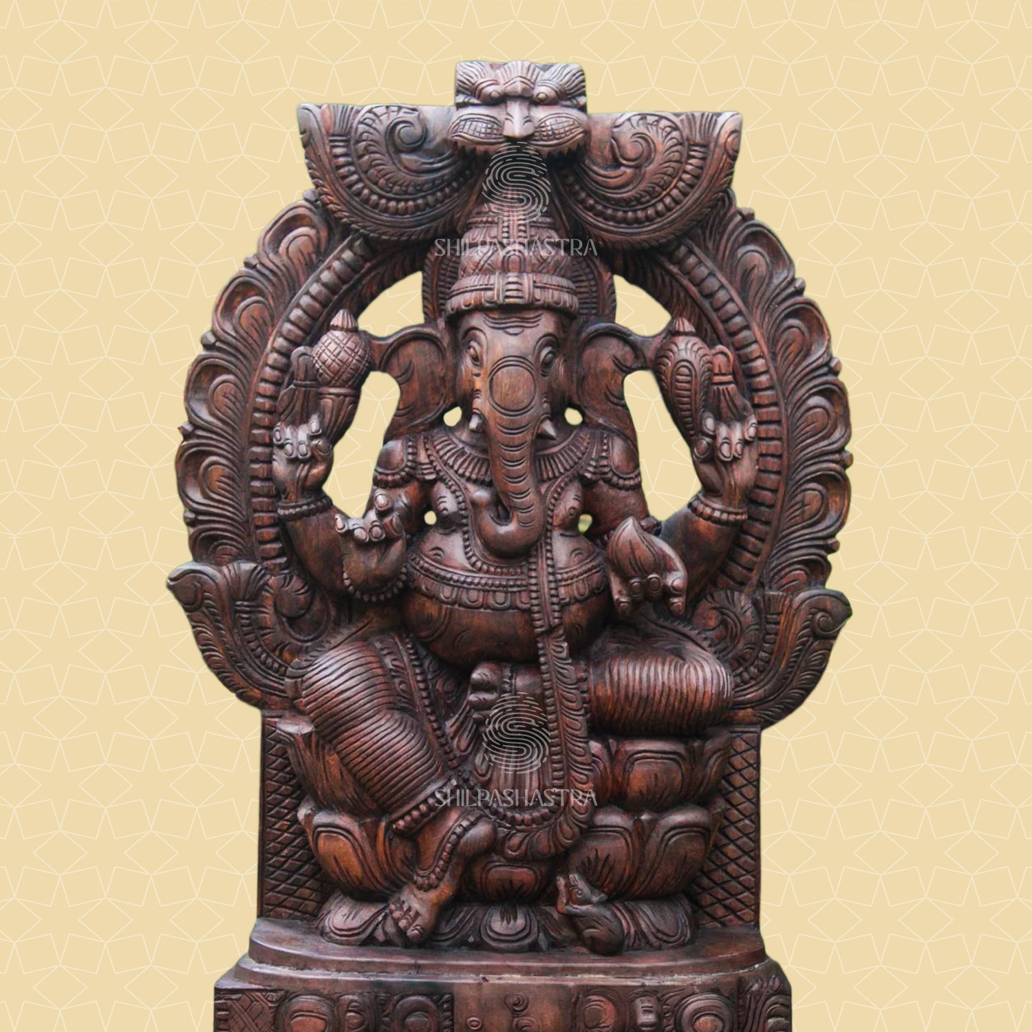 Lord Ganesha Wooden Idol