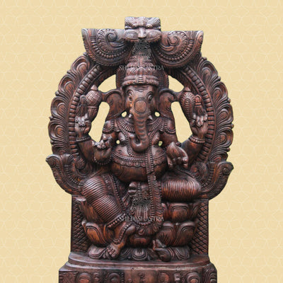 Lord Ganesha Wooden Idol