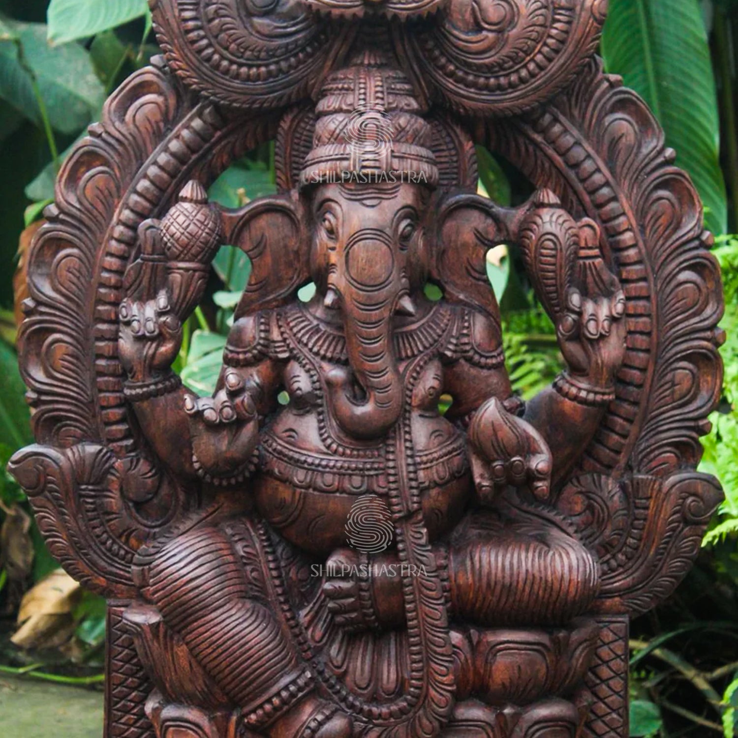 Lord Ganesha Wooden Idol