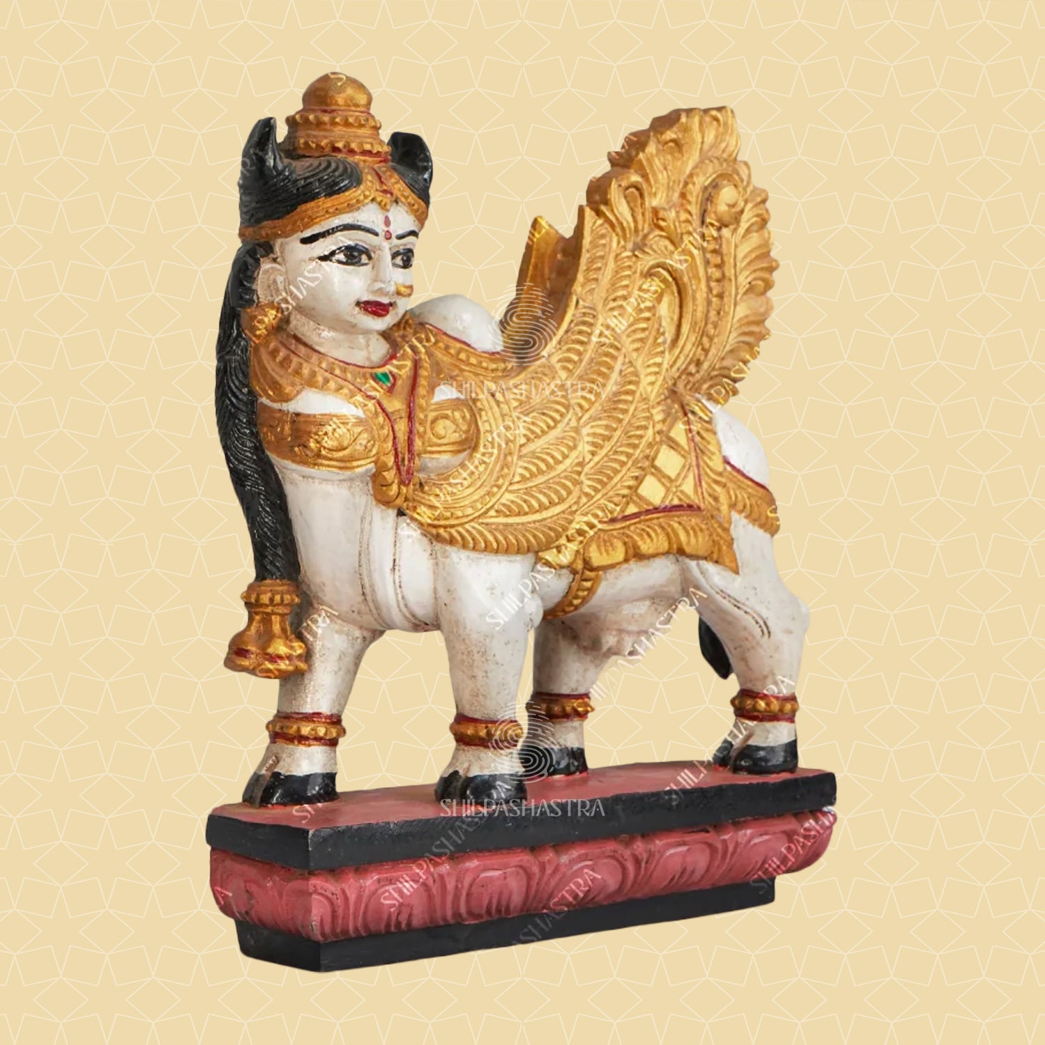 Kamadhenu Handcrafted Wooden Idol