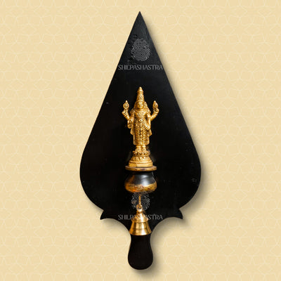 Handcrafted Brass Sothupalagai Perumal Wall Hanging – Traditional Vishnu Wooden Wall Decor