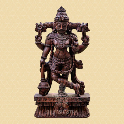Handcrafted Vaagai Wood Dwarabhalgar Statues – 2 Feet