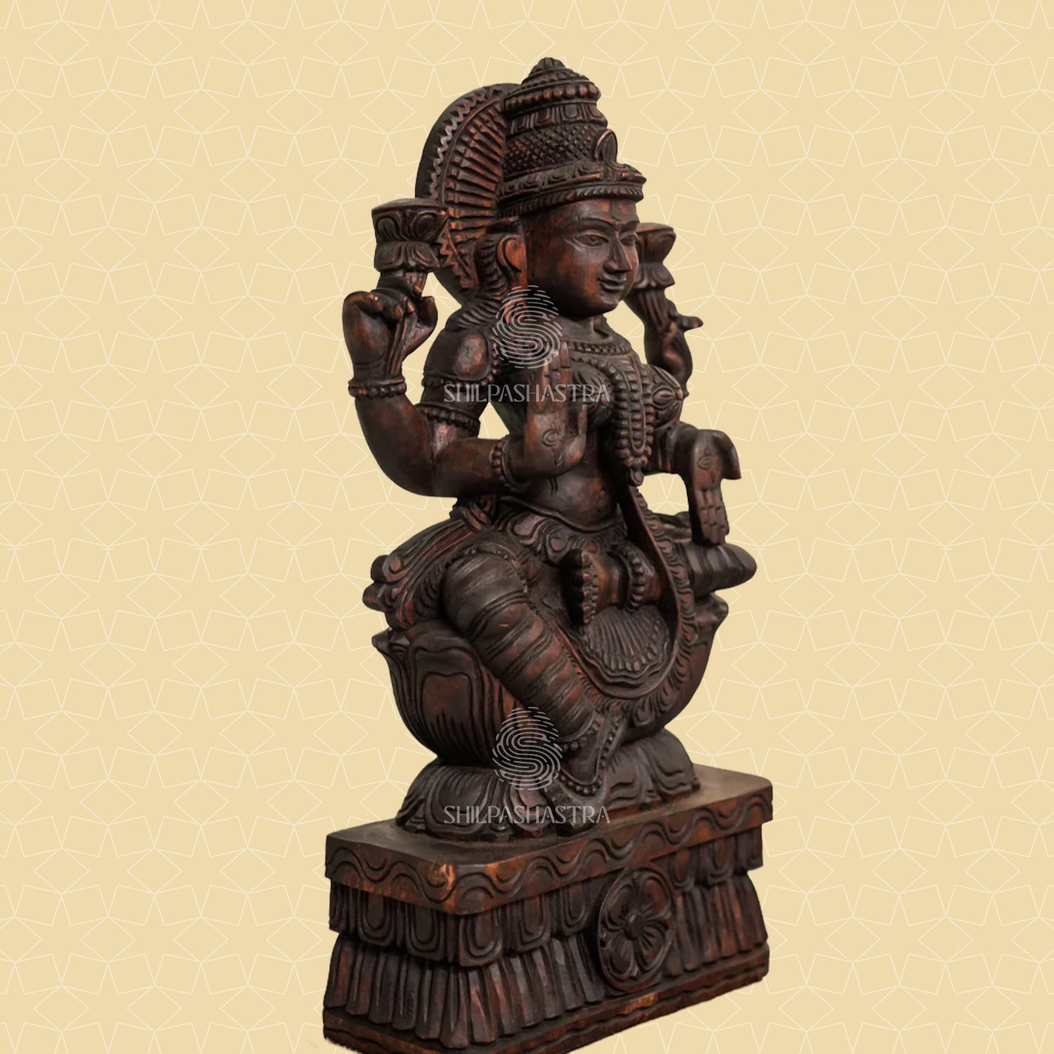 Magnificent Handcrafted Goddess Lakshmi Idol -  3 Feet