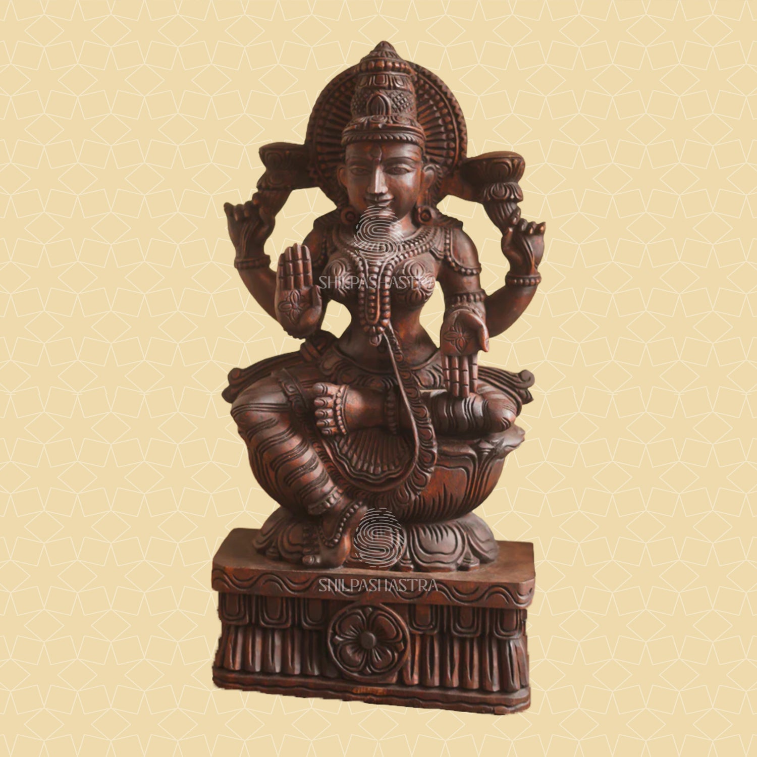 Magnificent Handcrafted Goddess Lakshmi Idol -  3 Feet