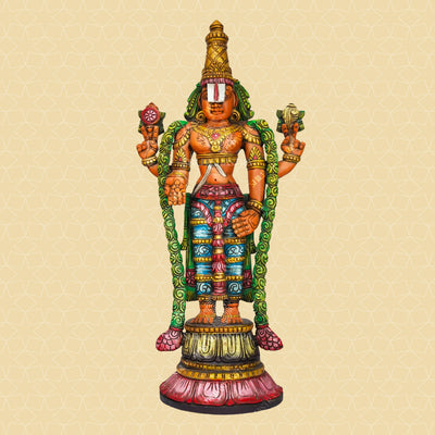 Kalyana Srinivasa Perumal Handcrafted Wooden Idol