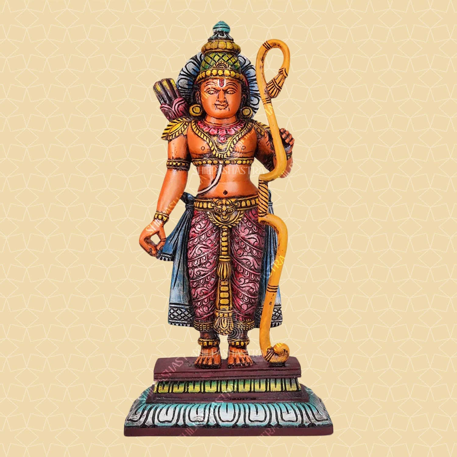 Sri Ramar, Seetha, Lakshmanan & Hanuman Handcrafted Wooden Set