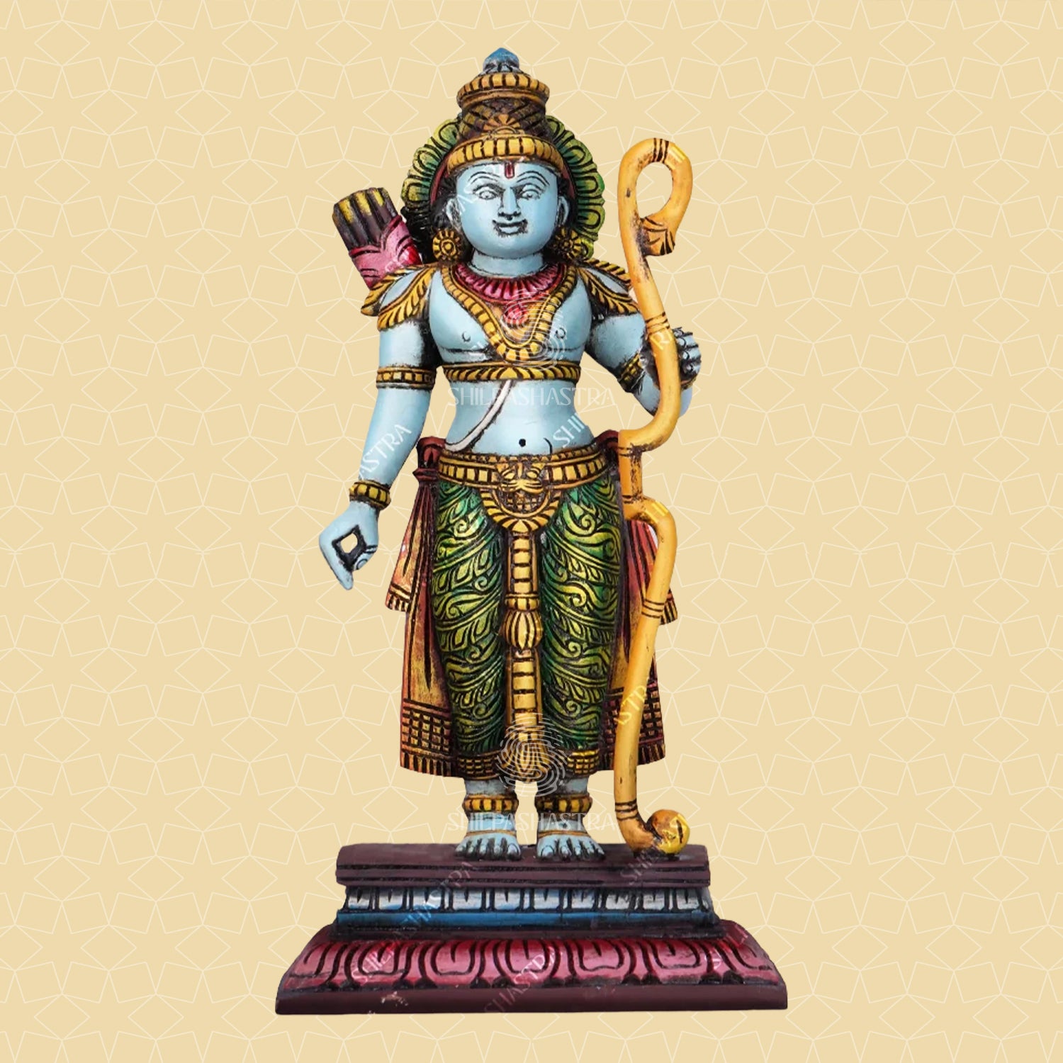 Sri Ramar, Seetha, Lakshmanan & Hanuman Handcrafted Wooden Set