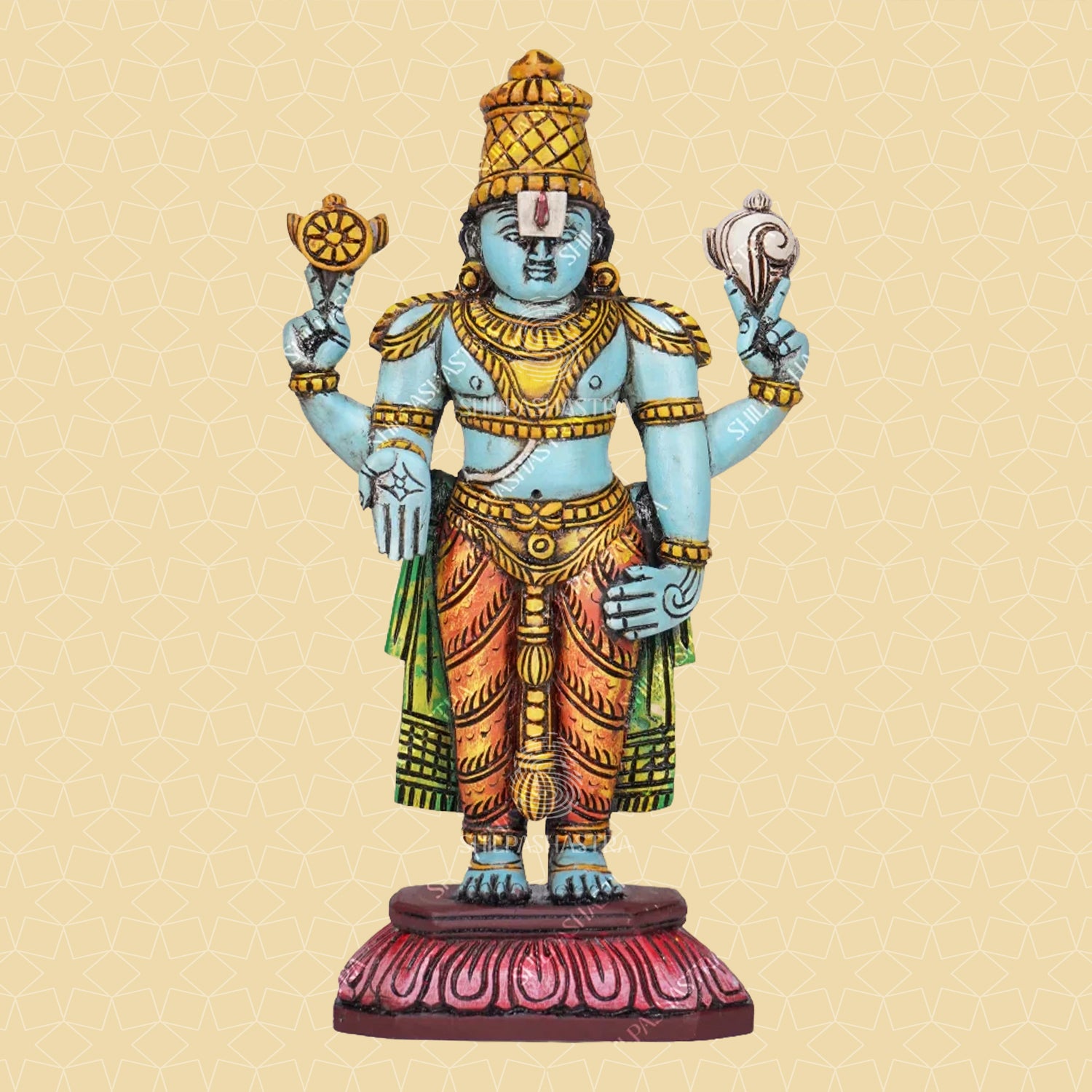 Srinivasa Perumal Handcrafted Wooden Idol