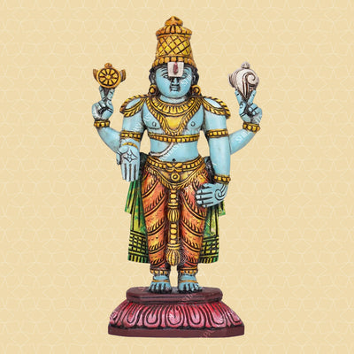 Srinivasa Perumal Handcrafted Wooden Idol