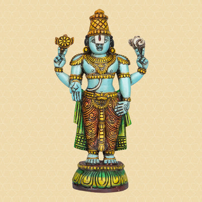 Srinivasa Perumal Handcrafted Wooden Idol