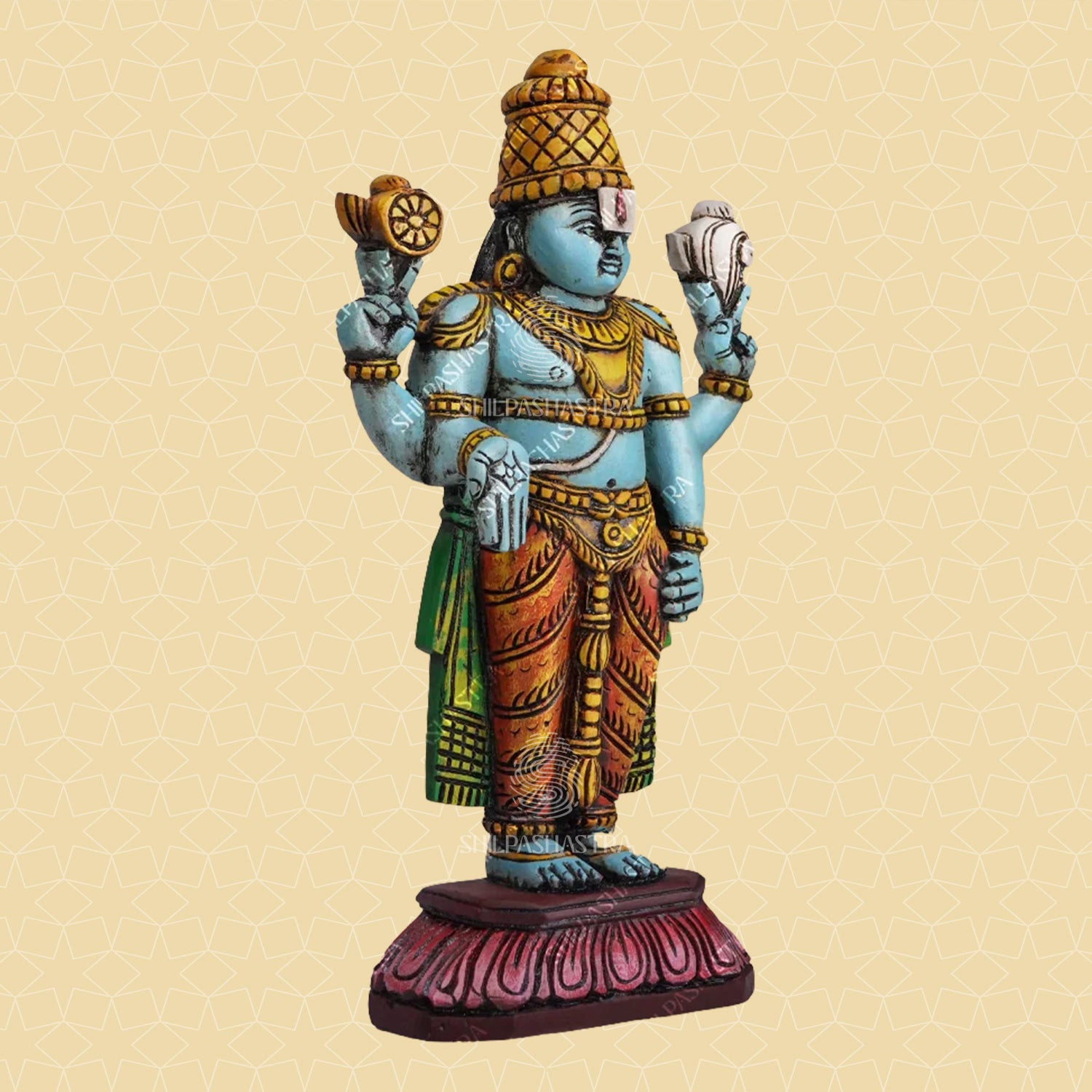 Srinivasa Perumal Handcrafted Wooden Idol