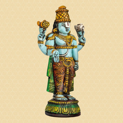 Srinivasa Perumal Handcrafted Wooden Idol