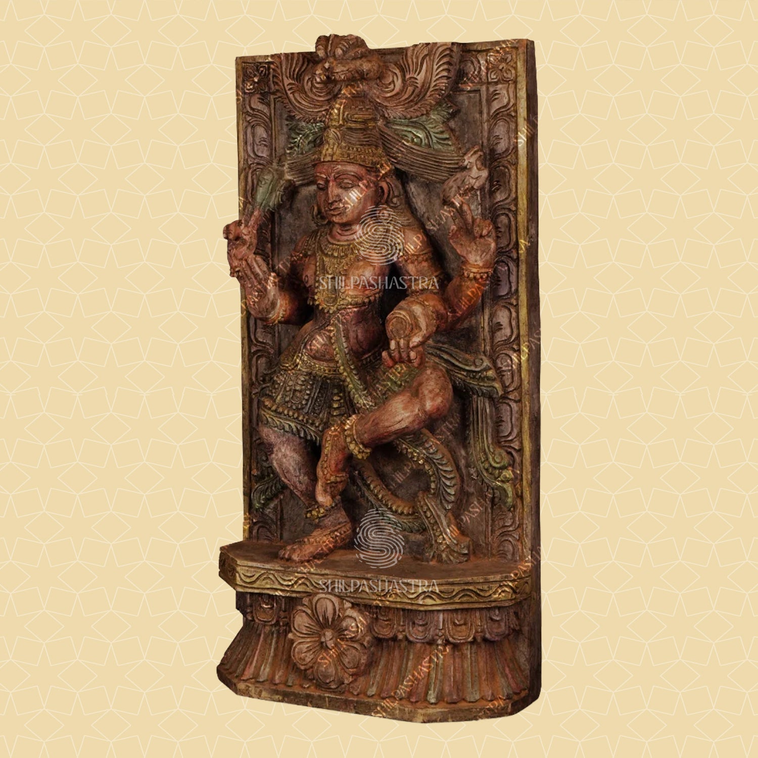 Handcrafted Rustic Colored Dancing Shivan