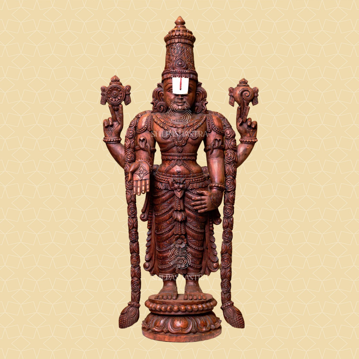 Handcrafted Rosewood Finish Kalyana Srinivasa Perumal