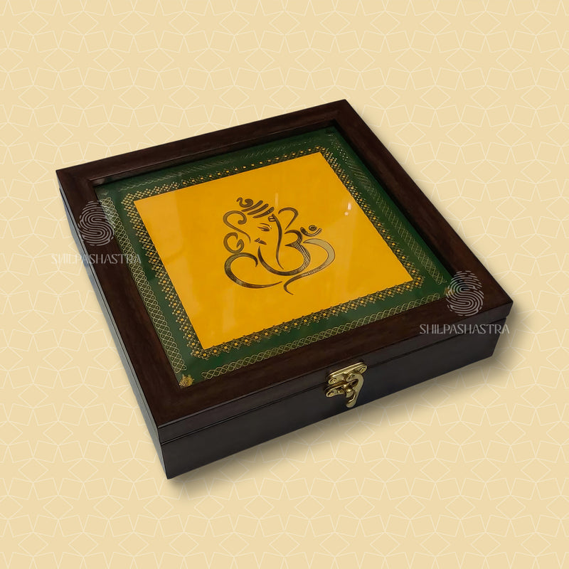 6x6 Inch Gold Foil Printed Jewel Box – Premium Heritage Gift & Jewellery Storage Box