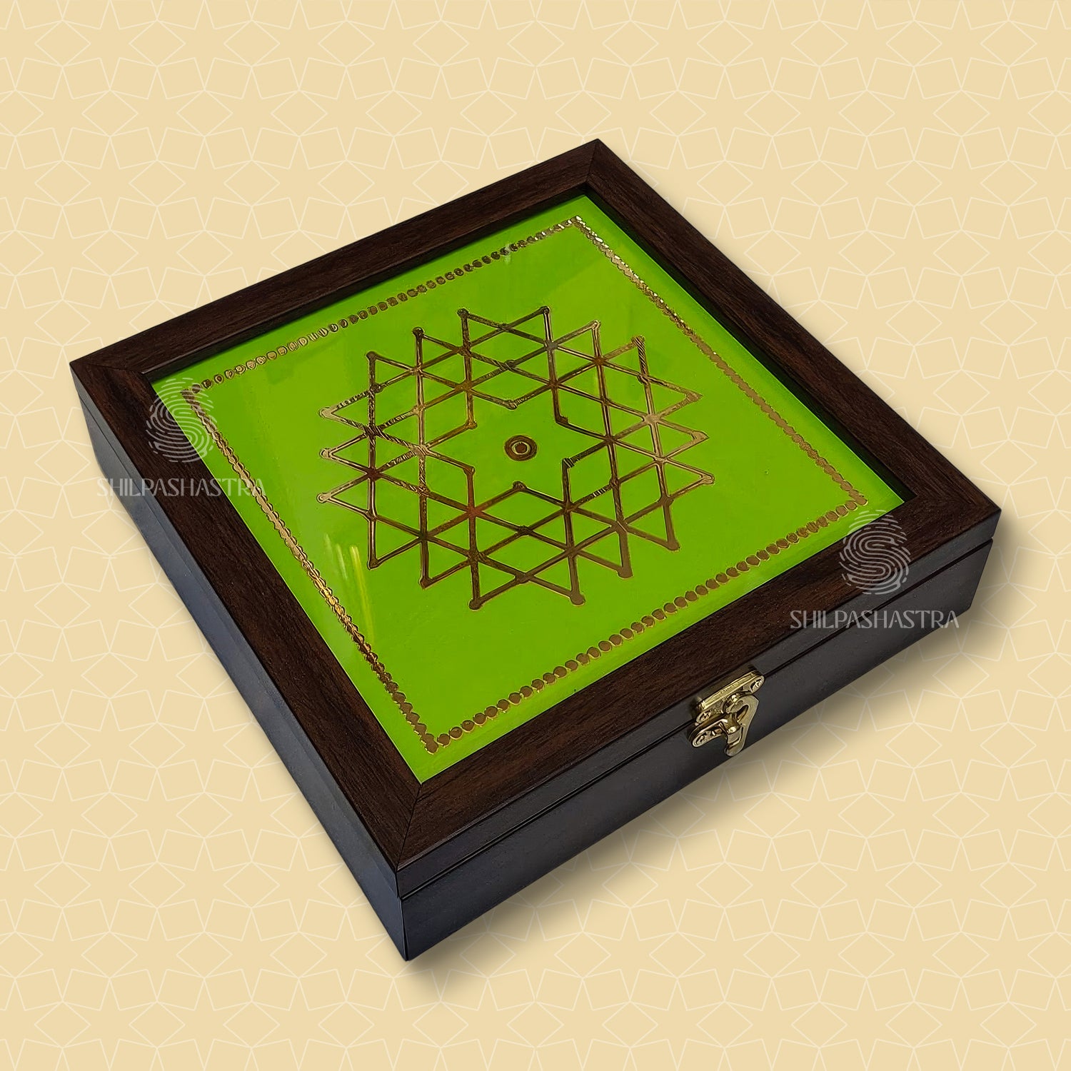 6x6 Inch Gold Foil Printed Jewel Box – Premium Heritage Gift & Jewellery Storage Box