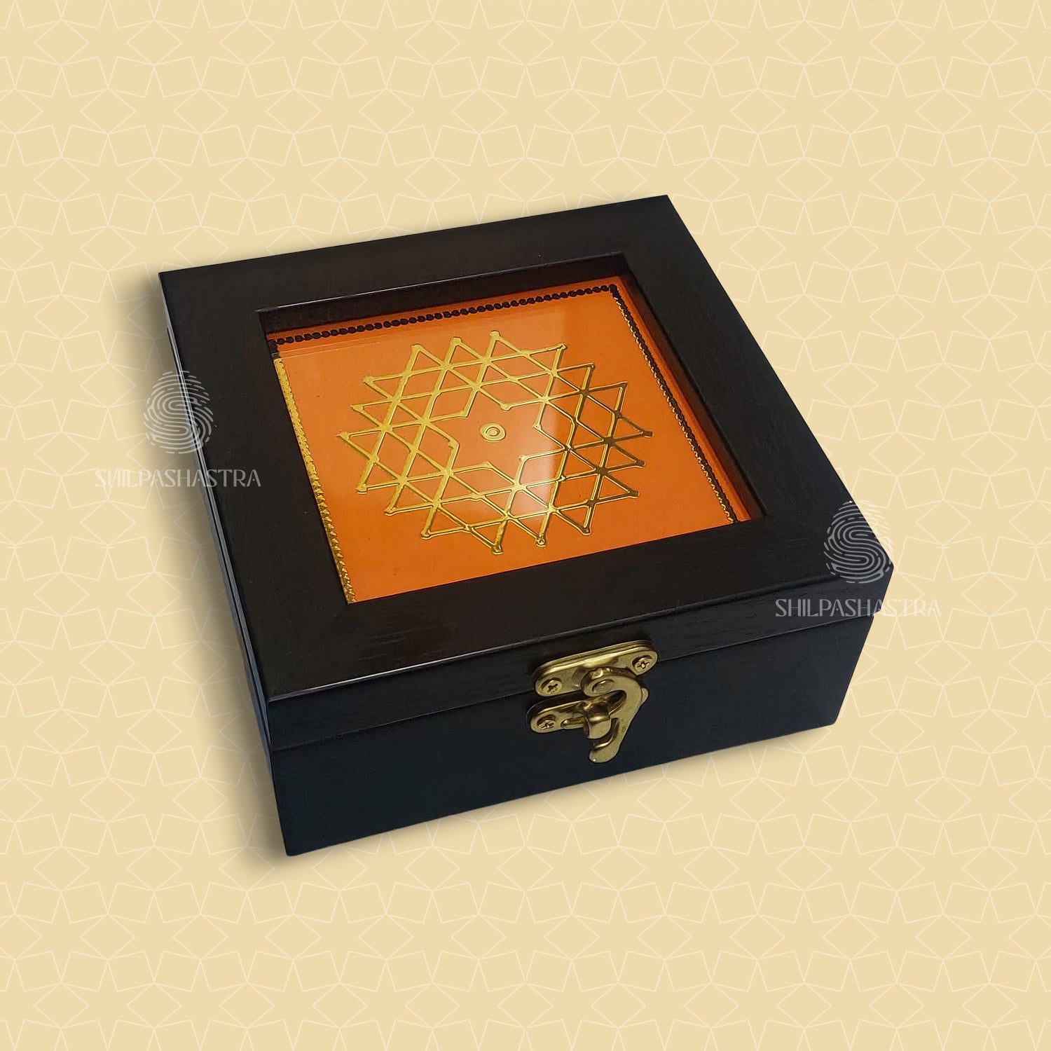 4x4 Inch Gold Foil Printed Jewel Box – Premium Jewellery & Gift Box