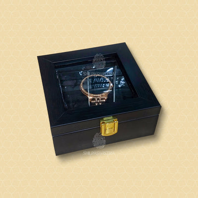 Premium Men's Watch Box – 4x4 Inch Luxury Watch Storage & Gift Box