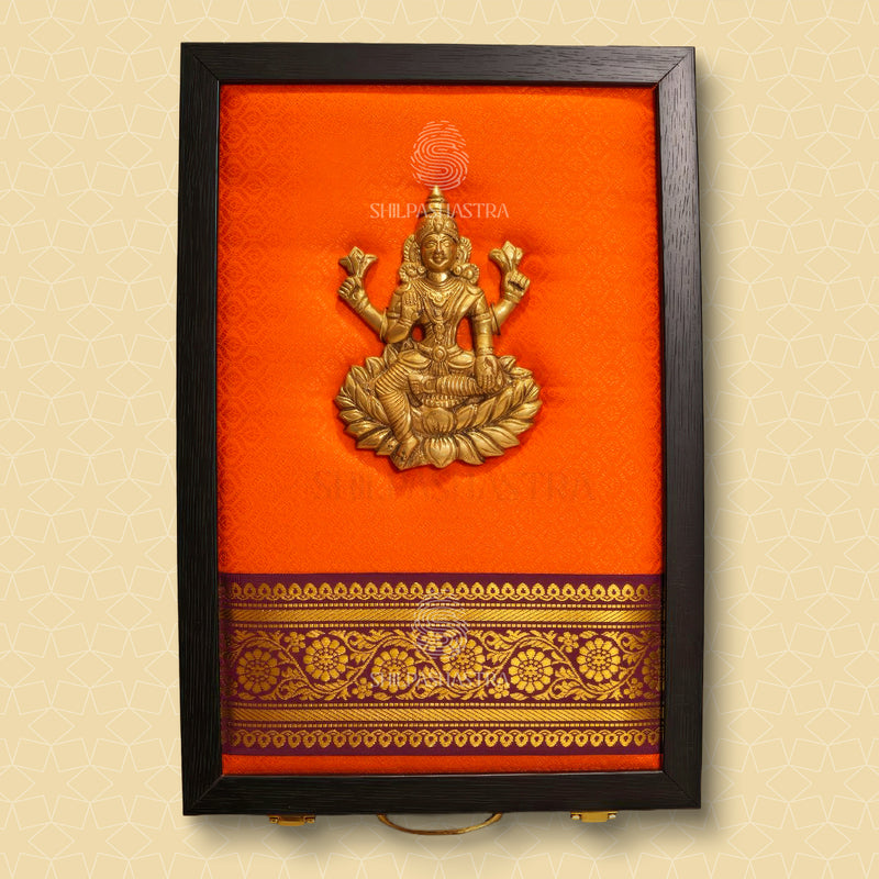 Premium Brass Gaja Lakshmi Saree & Veshti Double Box – 14 × 9 × 2.75 Inches