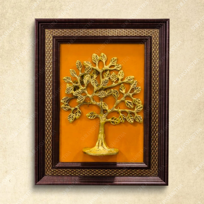 Vastu Kalpavriksham Copper Fiber Idol Frame – Sacred Wall Decor (6x8 Inch)
